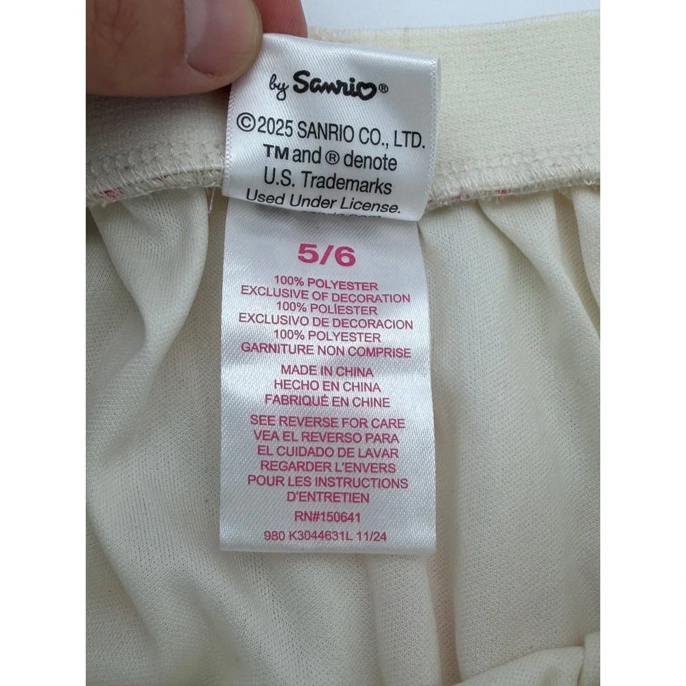 Hello Kitty Sanrio Girls Cream Mesh Tutu Skirt Pastel Print Size 5/6